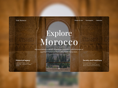 Visit Morocco - Website inspiration casablanca design figma hero section landing page landing page design marrakech morocco rabat ui ux design visit morocco web design webflow