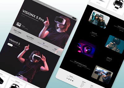 Dark Theme VR Headset Website UI Design app ui brand creative website interaction ui logo mobile app ui ui uiux vr ui vr web ui web ui website design