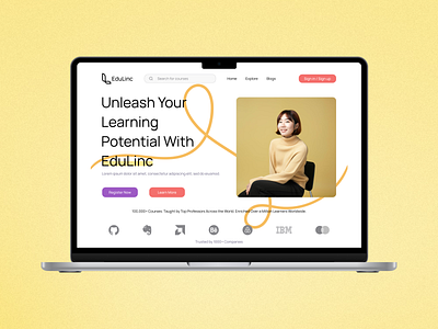 EduLinc Website Landing Page design e learning website figma illustration landing page ui ui design uiux ux ux design website website landing page