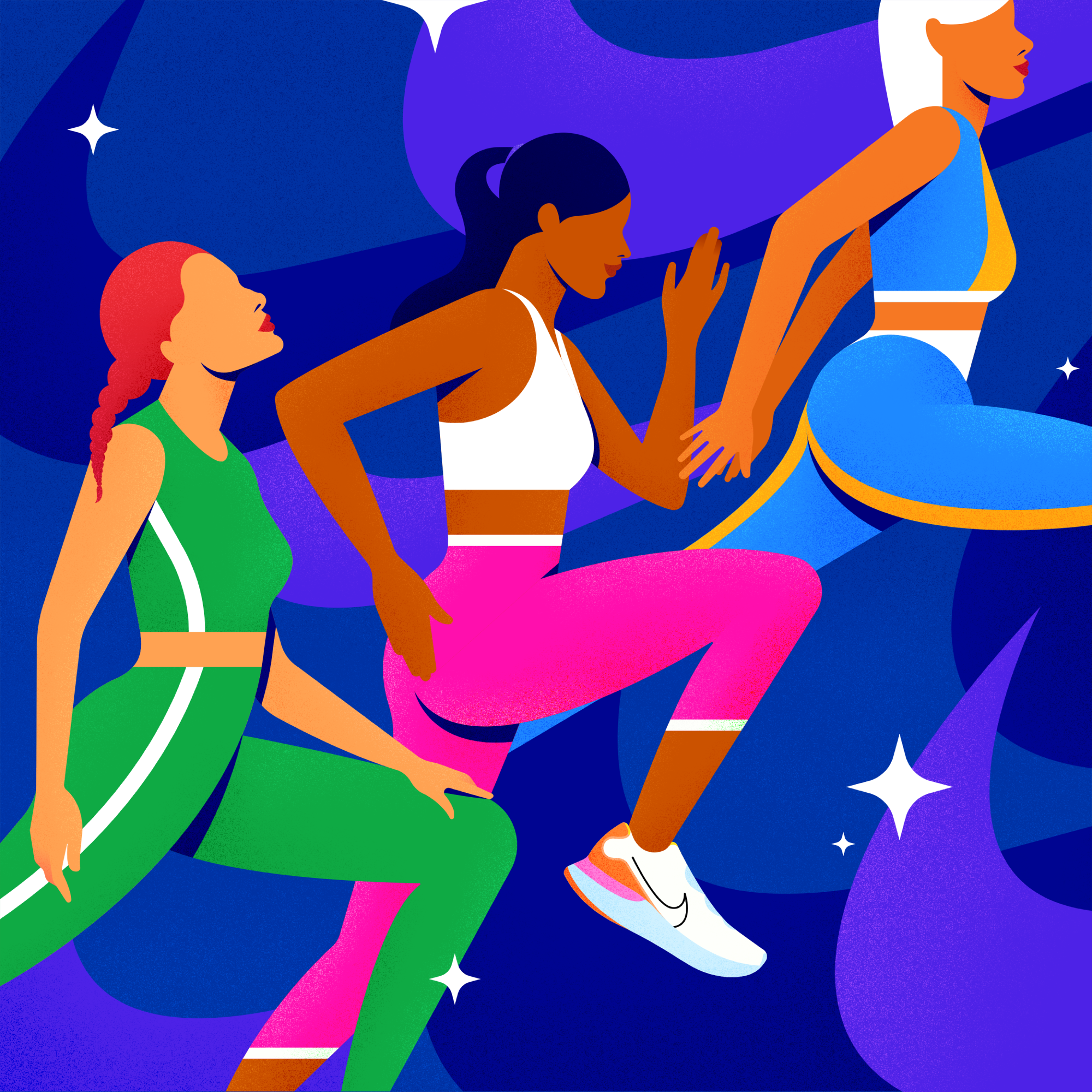 Dynamic advertising colors flat flatillustration move nike sport sports vector