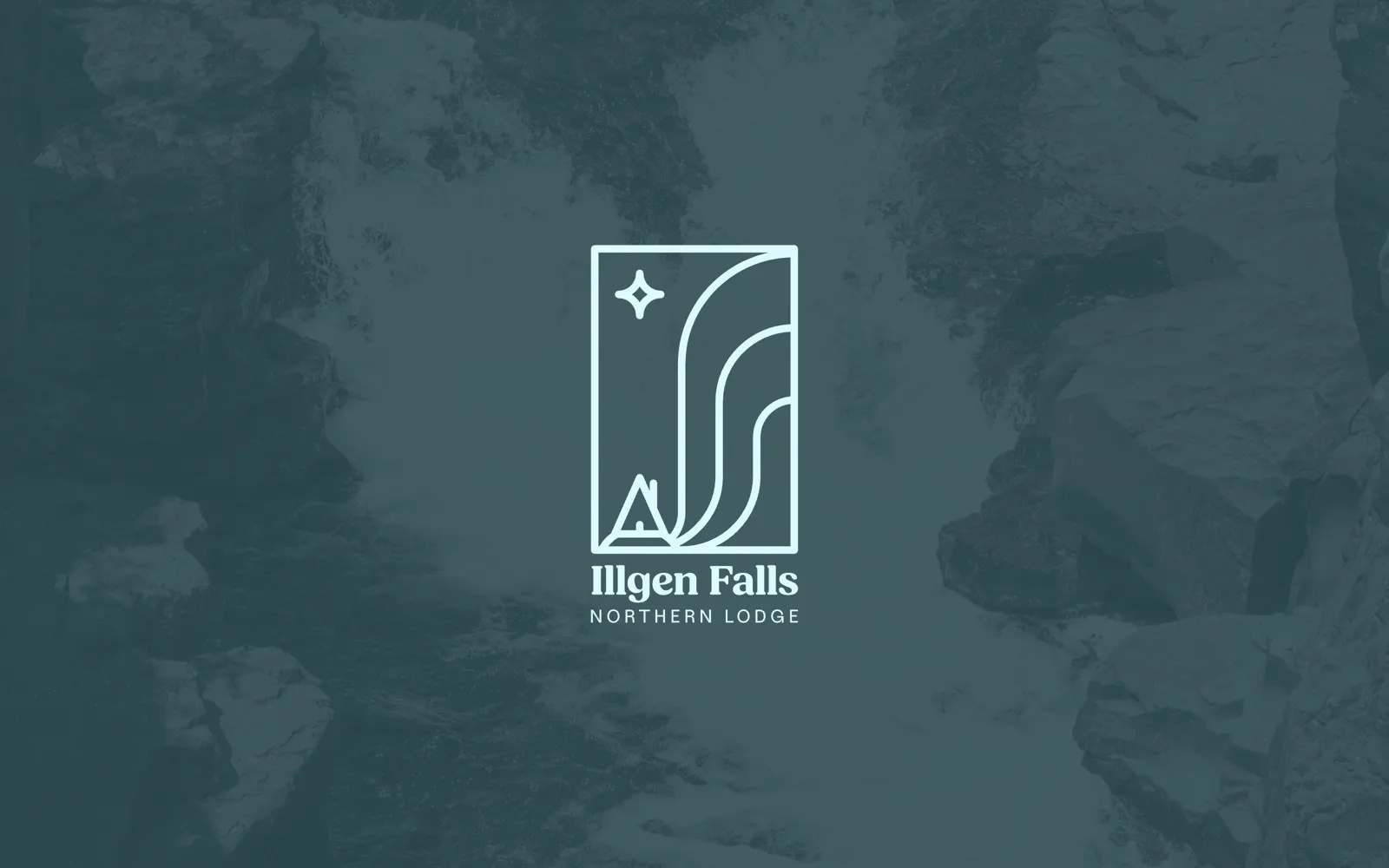Illgen Falls Northern Lodge Identity branding clean environment hotel hotel brand hotel identity identity line linework lodge logo mark minimal minnesota nature north shore resort sustainability