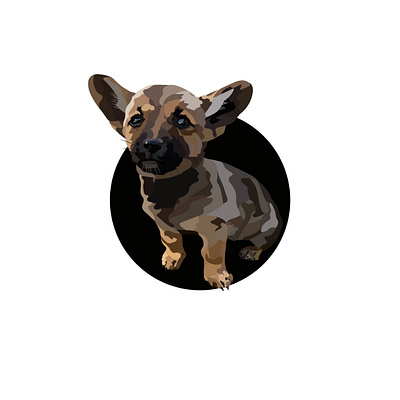 Sweet beauty puppy dog 2d cute dog dogicon flat handdraw icon illustration puppy vector