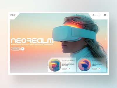 Neorealm VR Headset Web Ui Design Shot ai branding design graphic design illustration photography tech ui ui design ux ux design virtual reality vr web design