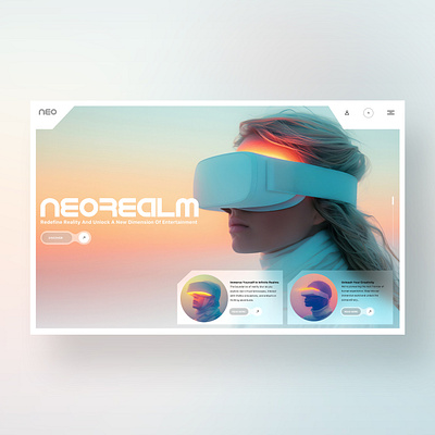 Neorealm VR Headset Web Ui Design Shot ai branding design graphic design illustration photography tech ui ui design ux ux design virtual reality vr web design