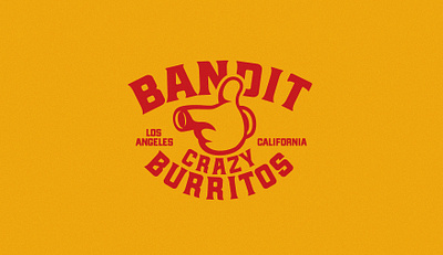 Logo Design burrito comic crazy gun hand identity logo mickey mouse red restaurant yellow