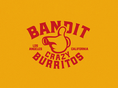 Logo Design burrito comic crazy gun hand identity logo mickey mouse red restaurant yellow