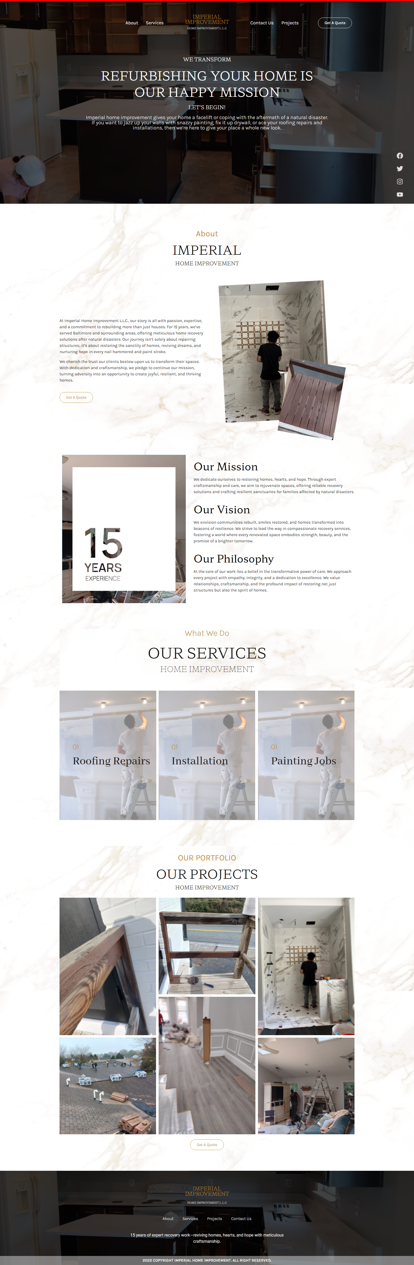 WEB DESIGN FOR RENOVATION CONTRACTOR WEBSITE animation branding designing development graphic design logo ui ux