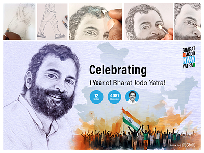 Bharat Jodo Yatra... Campaign Branding branding design graphic design illustrations sketching