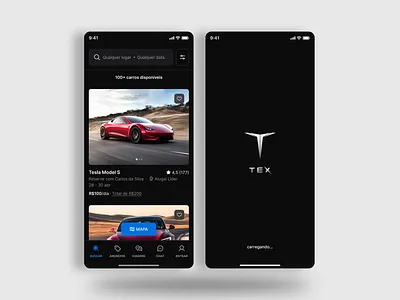 Rent car app animation motion graphics ui