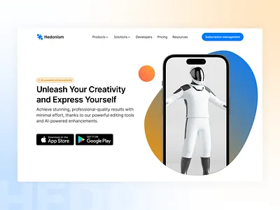 Hero Header – Hedonism UI design hedonism ui ui ui kit ux web