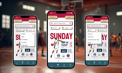 Mobile App for Basketball Fans 2024 basketball colourful home page ios main page main screen mobile mobile app mobile design product page red mobile research search sport sport2024 streaming tickets toolbars ux ui design
