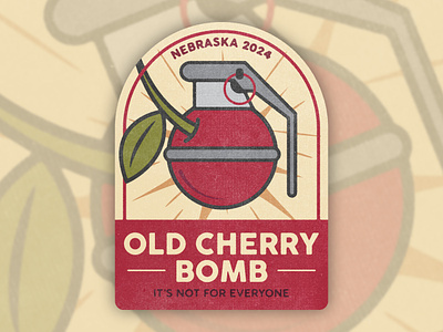Old Cherry Bomb Whiskey Label bomb bottle label branding cherry clean label minimalist modern omaha sticker vector vintage vintage label whiskey label