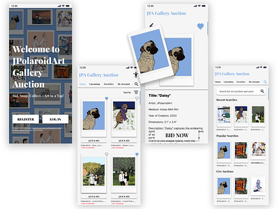 Gallery Auction: Mobile & Web Design art aucton desgin minimalist mobile app mockups ui user experience user interface