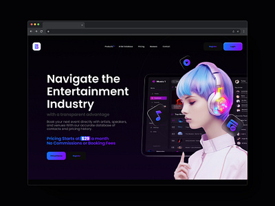 Music Intertainment Industry UIUX designed in Figma and XD designcritique.