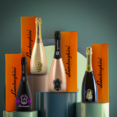 Lamborghini Champagne product Design champagne design graphic design identity lamborghini product