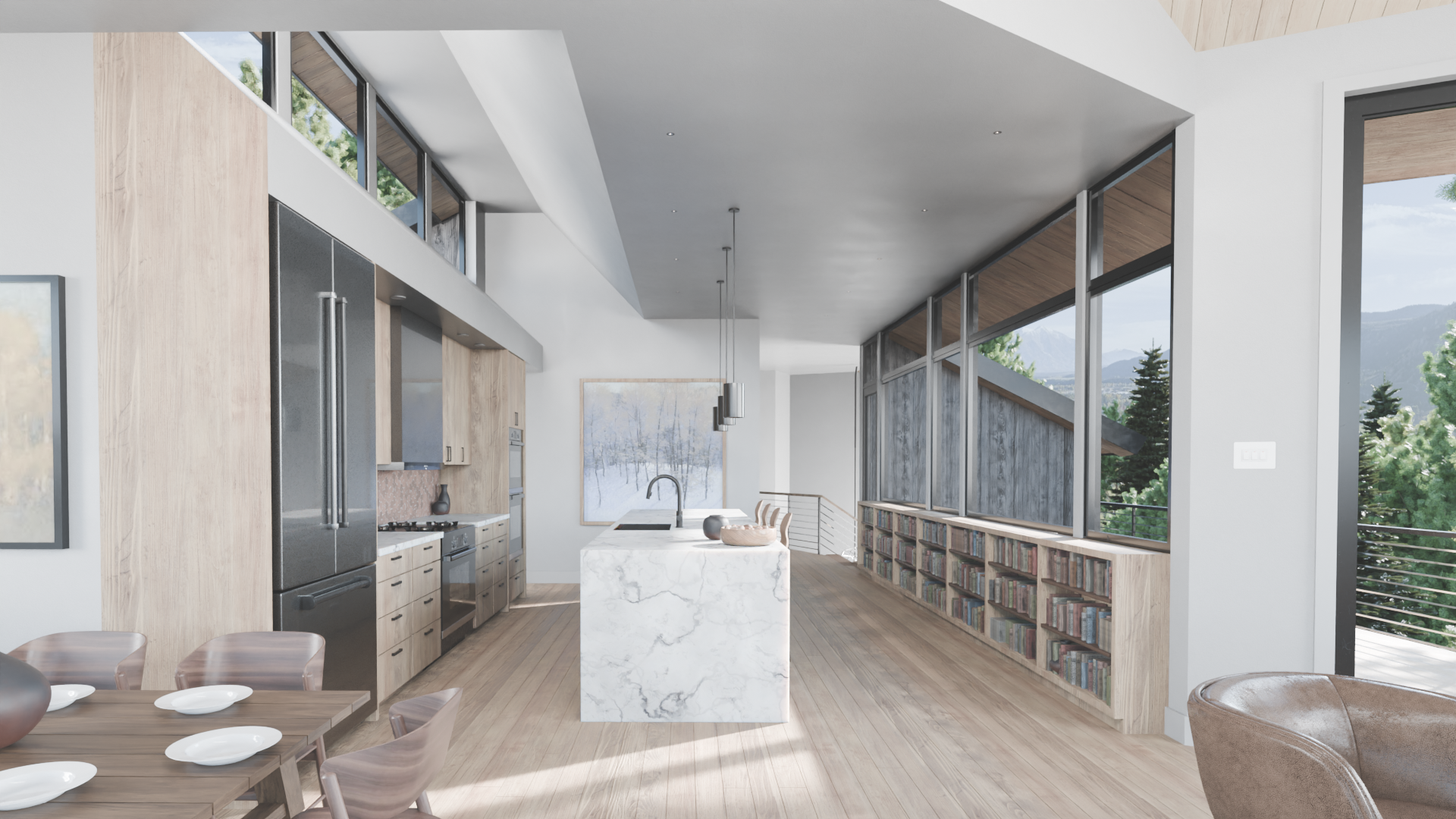 Tree Haus: Kitchen arch architecture archviz cabin colorado dwell home house kitchen mountain vizualization