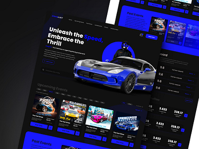 Drifting tournament website UIUX Design in figma and XD 3d animation branding graphic design logo motion graphics ui
