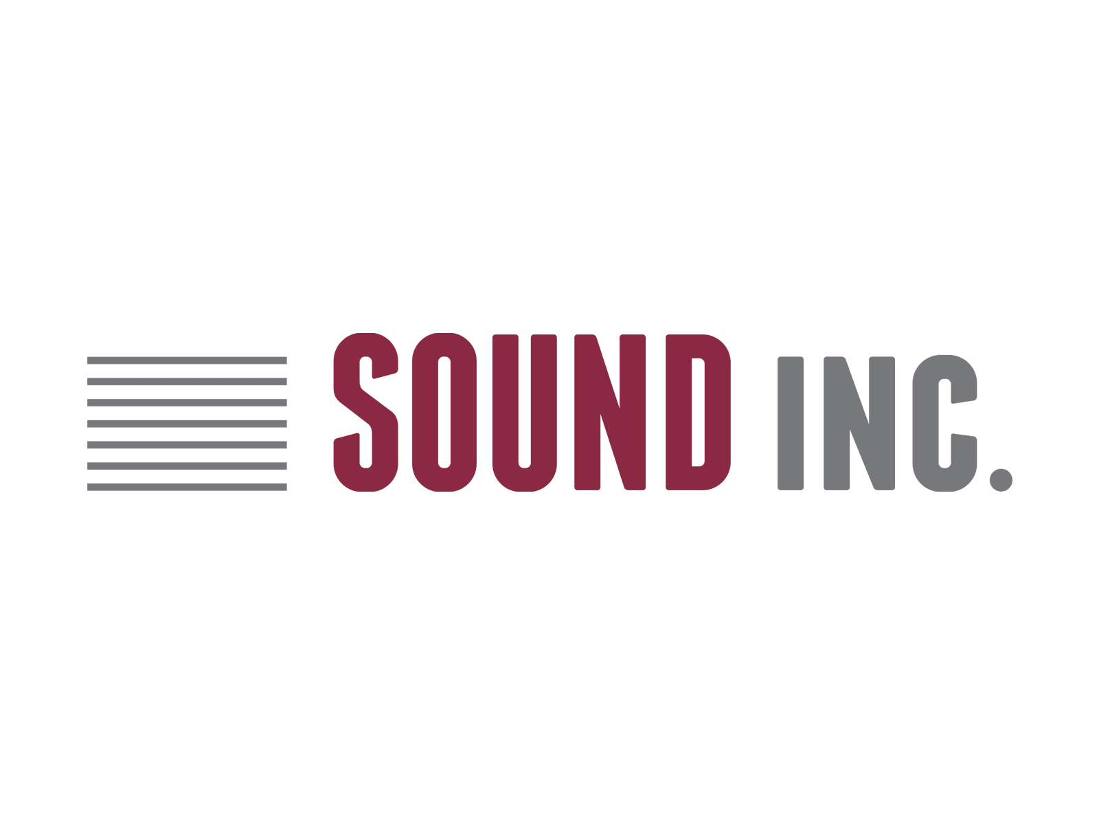 Sound Incorporated - Logo Refresh Concept bars bold branding burgundy chicago classic clean concept gray identity impactful inc lines logo sans serif simple sophisticated sound waves