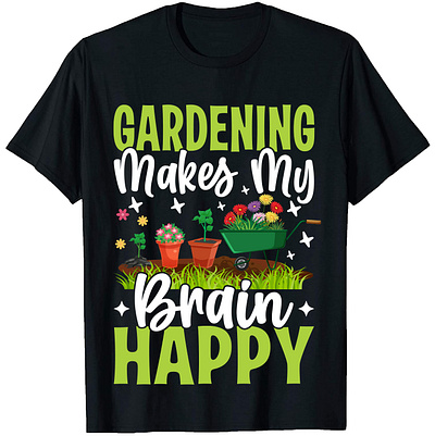 Gardening T-shirt design branding graphic design illustration typography vector