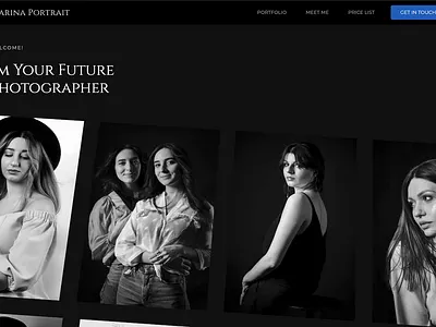 Photography Portfolio Website artist dark design photography portfolio uxui web design webflow website website design