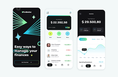 FinWallet - Financial app 💸✨ design ui ux uxui design