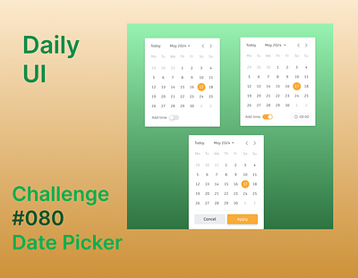 Daily UI Day 080,Date Picker app branding design graphic design ui ux