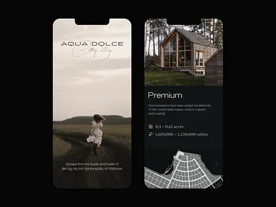 Cottage village | landing page branding building cottage graphic design house landing minimal mobile premium ui village