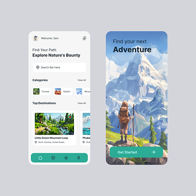 AdventureFinder App Concept ai art app design design midjourney mobile design mobile ui ui ui design