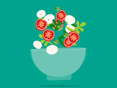 Mozzarella Salad after effects animation expressions gif illustration minimalism modern motion graphics salad vector