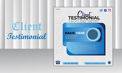 Client Testimonial Post Design business card business flyer client testimonial design social media post