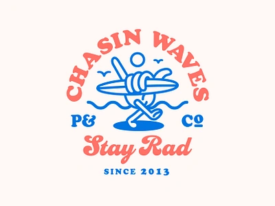 CHASIN WAVES 🌊🤙🏄 art badge branding california clothing brand creative graphic graphic design hip pco print sea shaka socal surf surfing tee type typography usa