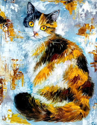 Original Ukrainian Oil painting, Portrait of Cat, Ukraine art animal art cat hand painted paint painting pet ukraine