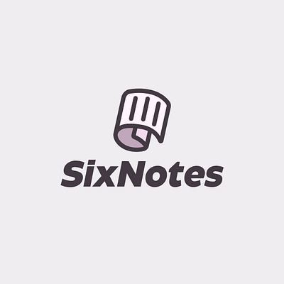 SixNotes logo design. abstract logo brand identity branding creative logo design graphic design illustration lettermark logo logo paper logo printing shop logo professional logo six letter wordmark logo