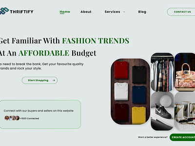 THRIFTIFY. this a more affordable version of shopify animation branding cheap clothing site design figma logo thift ui uiux web design website website design