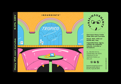 Tropico beer brewery cerveceria etiqueta graphic design illustration label neon pub vintage vintage illustration