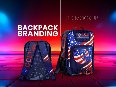 Backpack Branding & 3D Mockup 3d backpack bag branding design graphic design illustration logo mockup ui ux vector
