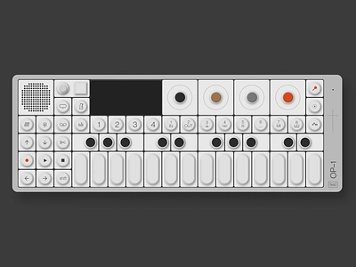 Teenage Engineering OP-1 Rendered in Figma 3d design figma graphic design illustration minimalist music rendering skeumorphic synth teenage engineering ui