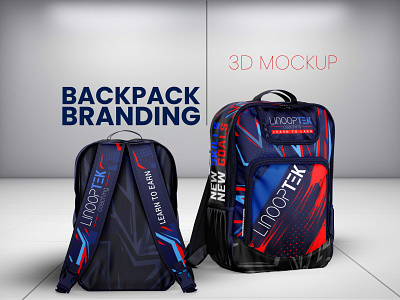 Backpack Branding & 3D Mockup 3d branding design graphic design illustration logo mockup ui ux vector