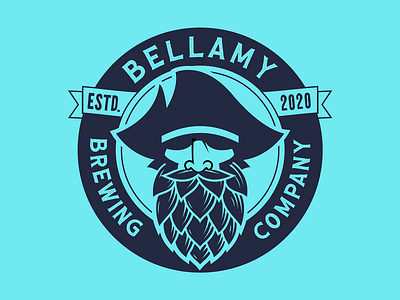 Bellamy Brewing Co. Main Logo beer branding brew brewing craft beer design graphic design identity illustration logo mark pirate