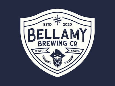 Bellamy Brewing Badge badge branding brew brewing craft beer design graphic design identity illustration logo mark nautical pirate