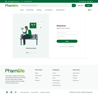 Sign In/ Sign UP account design fields footer forgot password green header illustration medical pharmacy pharmsite sign sign in sign up ui uiux ux web design website website header