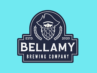Bellamy Brewing Co. Label Logo beer branding brew brewing craft craft beer design graphic design identity illustration logo mark pirate
