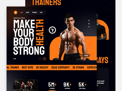 The Gym - Gym Landing Page body builder design exercise figma fitness gym health landing page personal trainer ui website workout