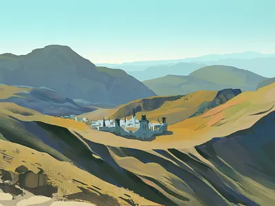 Castle #5 castle environment green hills illustration mountain photoshop