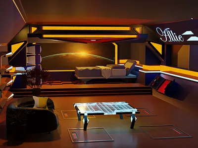 Sci Fi interior 3d graphic design
