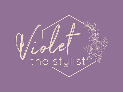 Violet The Stylist Logo branding colorist design graphic design hair hairdresser identity illustration logo mark salon stylist