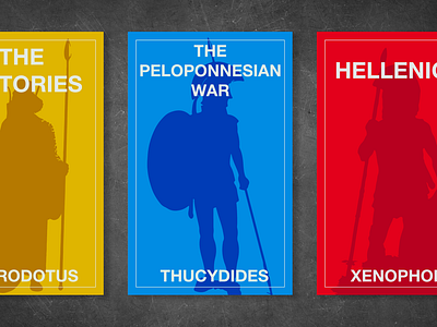 Minimalist Covers I - The Greek Histories blue book branding clean cover design ebook feedback graphic design greek illustration india light minimalist primary public domain red simple ux yellow