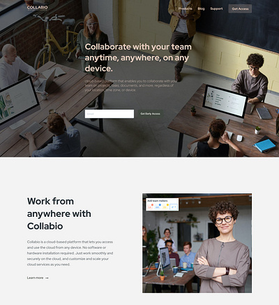COLLABIO | Team collaboration platform blog blog grid figma landing page responsive design testimonial cards web design webflow