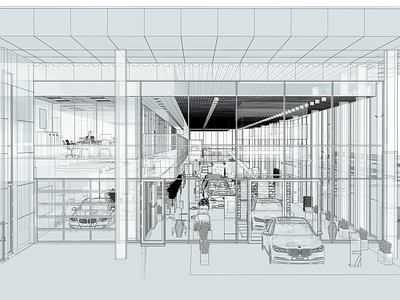 BMW · 3d model of auto center 3d architecture design illustration information design lines lumion model modelling scene scheme sketchup style texture trend ui visualisation