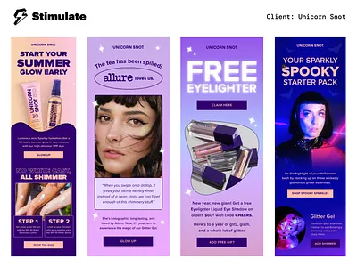 Beauty Brand Email Designs beauty brand branding dtc e commerce email campaign email design email marketing graphic design klaviyo klaviyo design klaviyo emails
